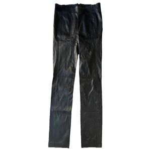 Rag & Bone Lamb Leather Skinny Ankle Pants Womens 4 Black Designer Luxe